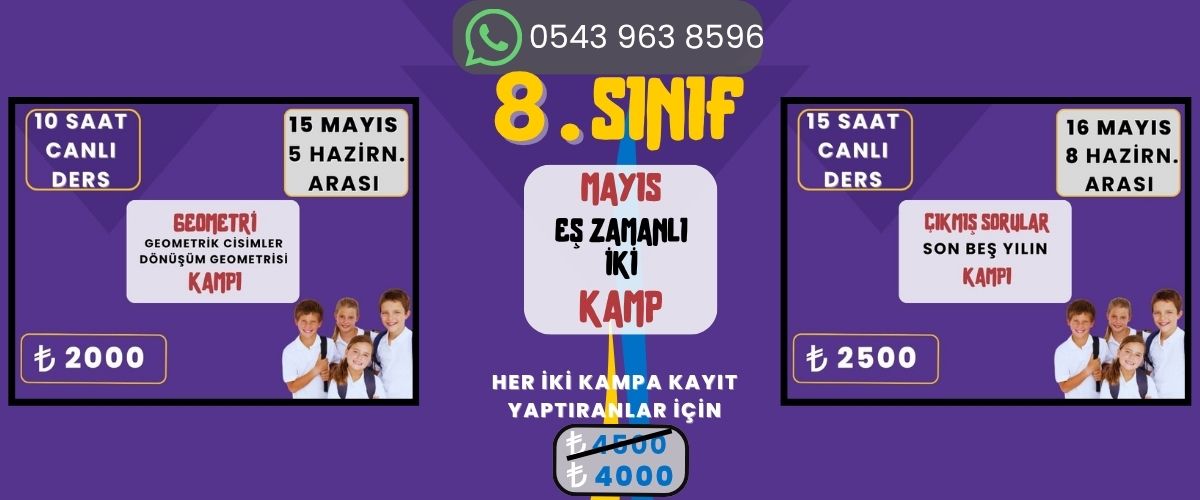 8. sınıf Mayıs ayı kamplar